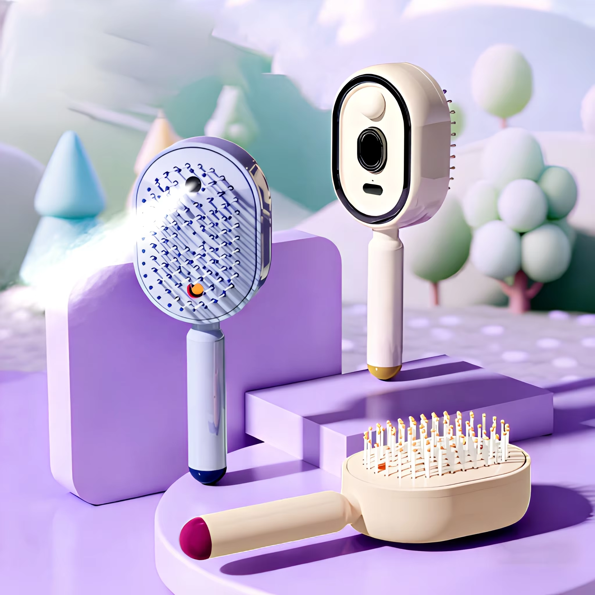 Electric Spray Retractable Air Cushion Comb