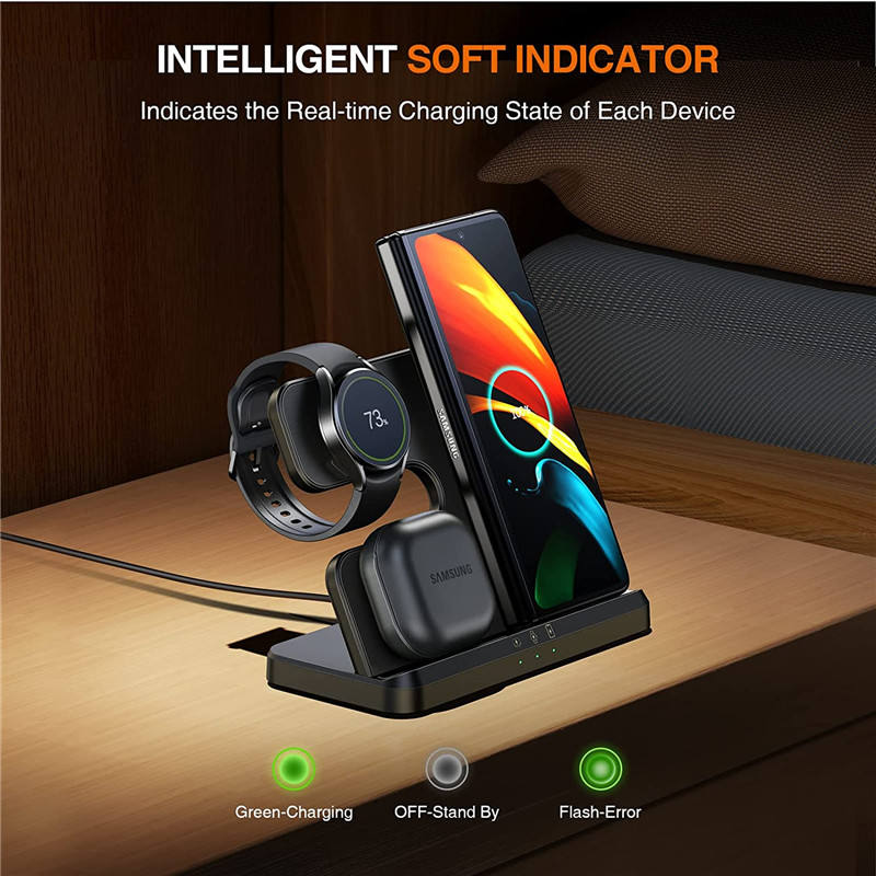 Vertical Wireless Charger Wireless Dock 3in1 Mobile Phone Headphone Charging Stand